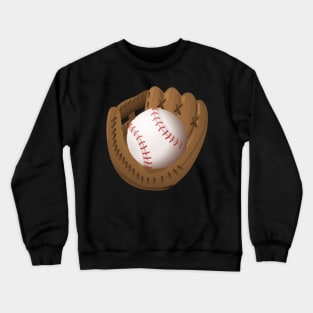 Baseball Glove Catcher Pitcher Player Game Base Crewneck Sweatshirt